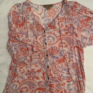 Vintage America Multicolor Paisley Blouse